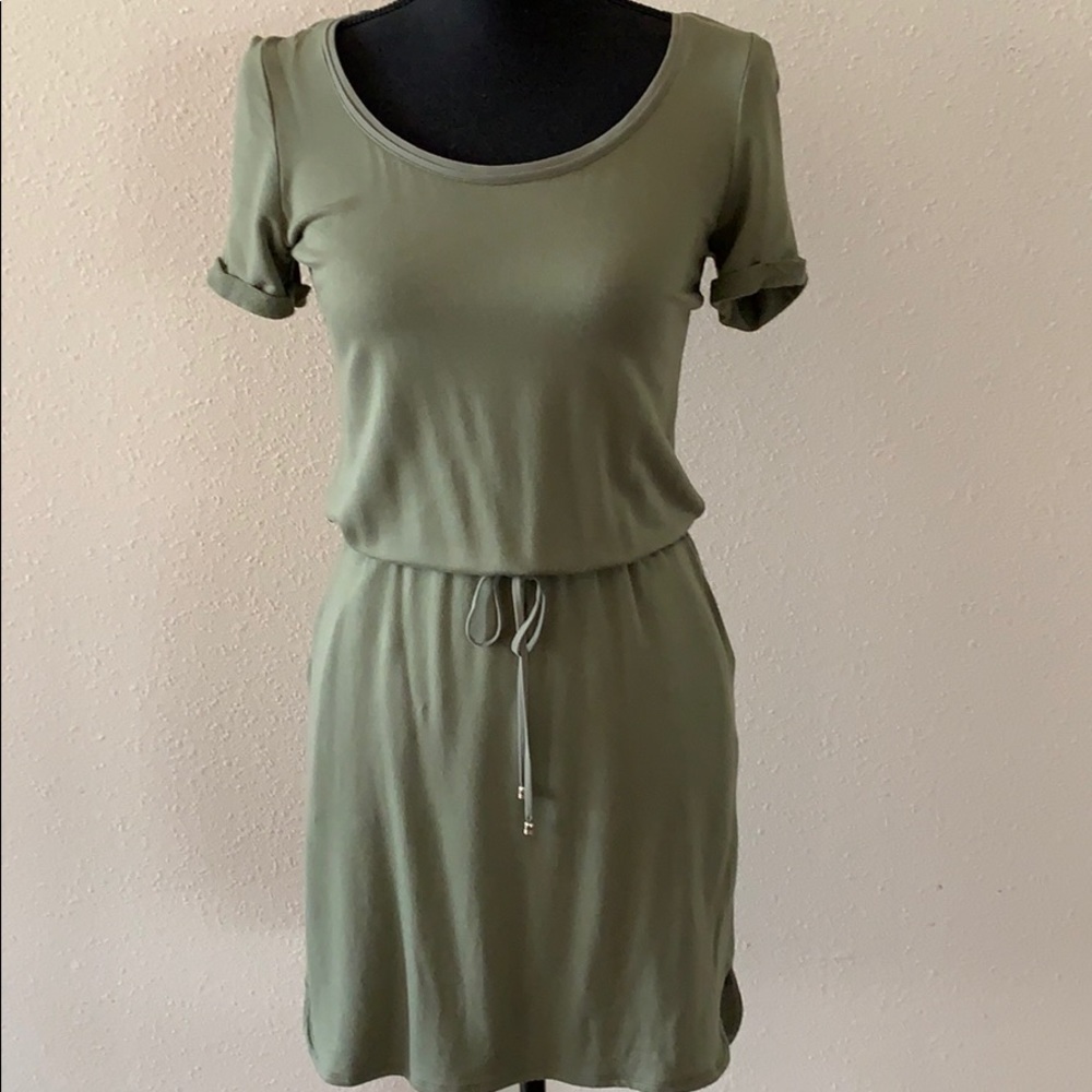 White House Black Market Olive Green Sneaker Dress